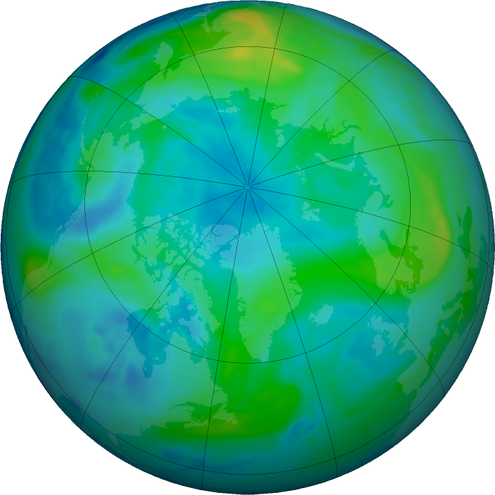 Arctic ozone map for 18 September 2019